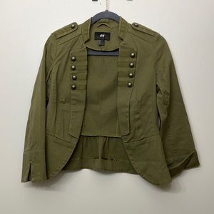 H&M army green jacket, fun detailing!